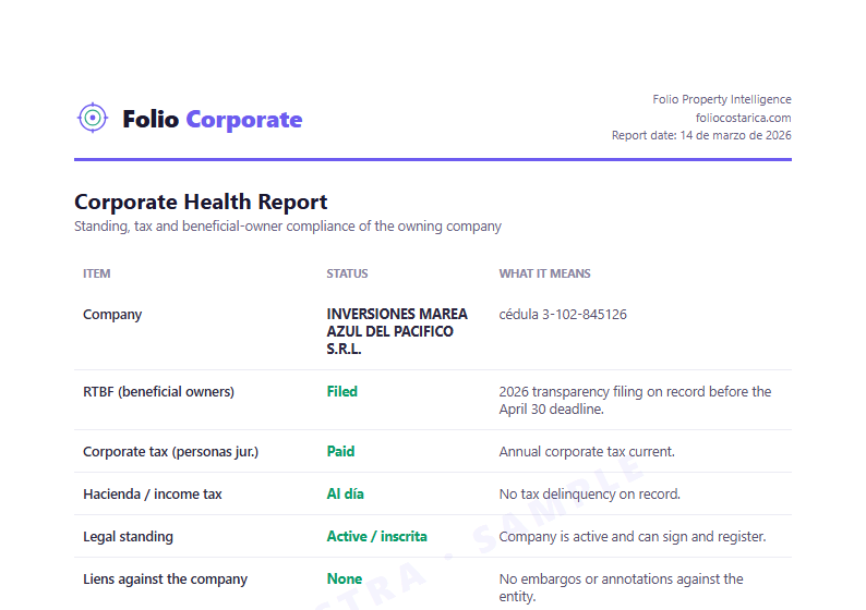 Sample Corporate Health Report document