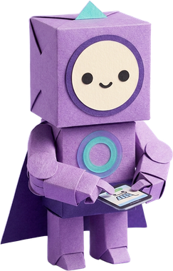 Folio mascot placing an order on a phone