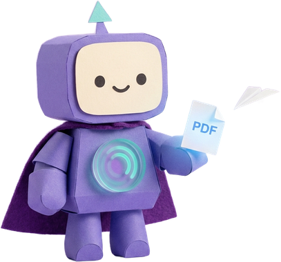 Folio mascot delivering a PDF by email